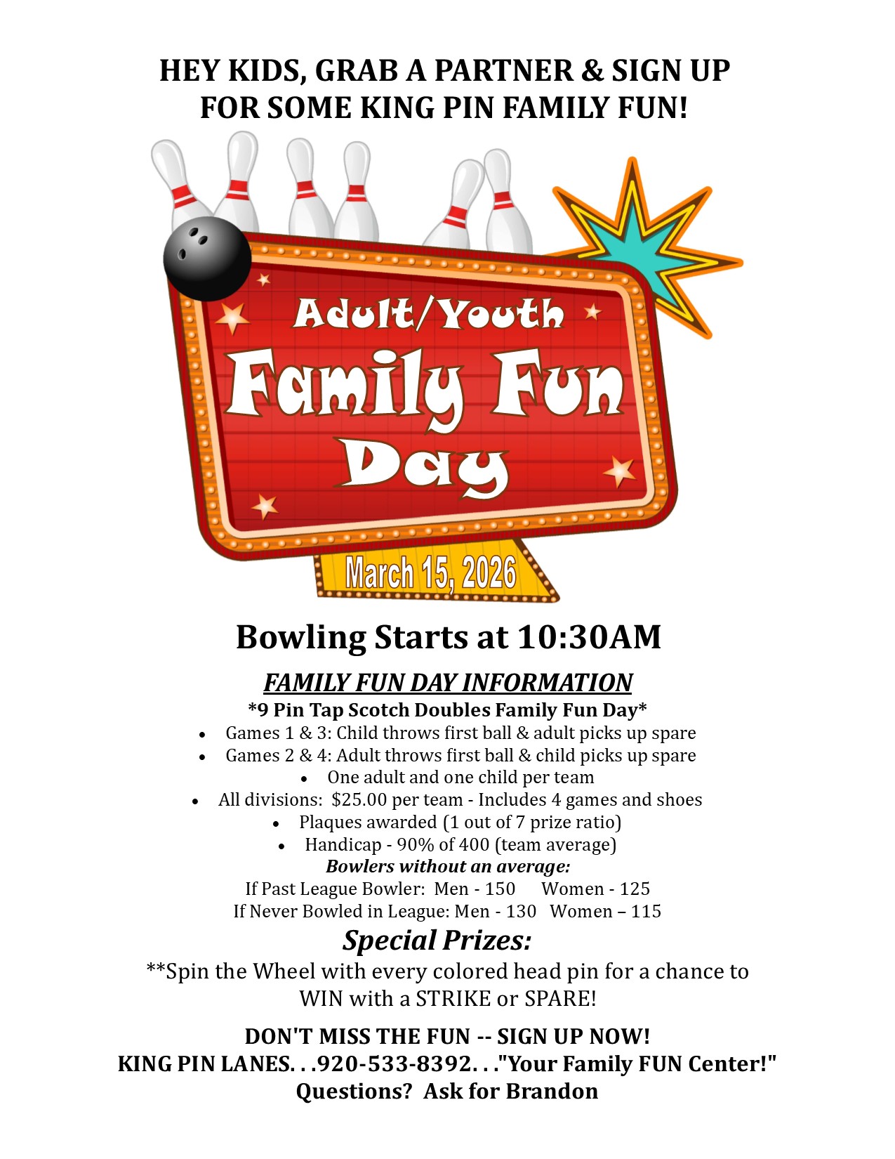 adult/youth tournament flyer
